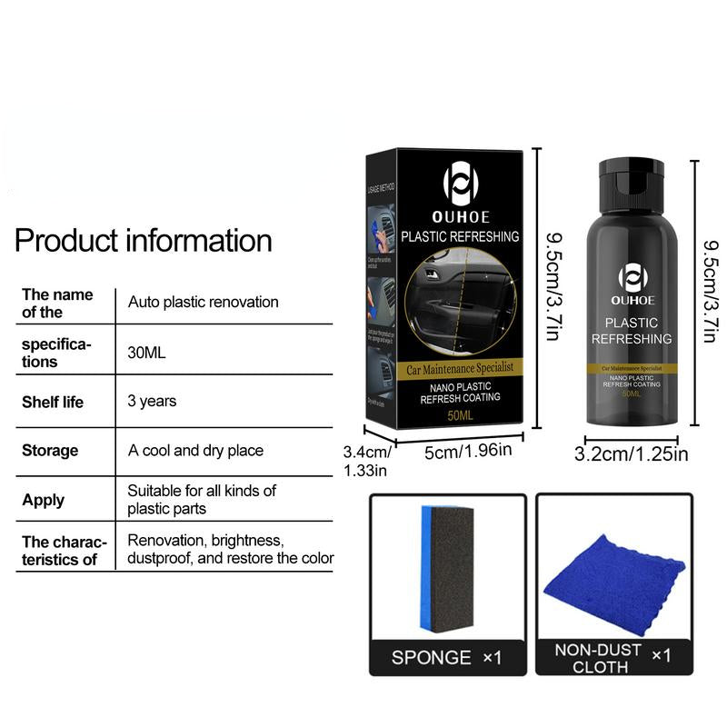 30ml 50ml Plastics Revitalizing Coating Agent Automotive Interior Cleaning