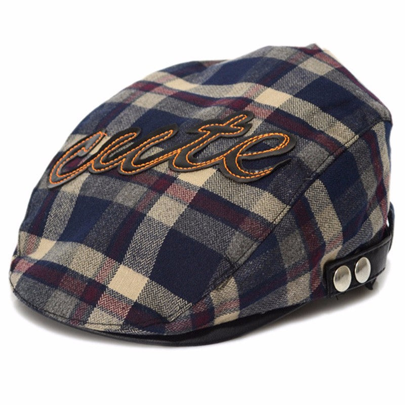 Baby Beret Hat Herringbone Flat Adjustable Cap Comfortable Toddler Sun Cap