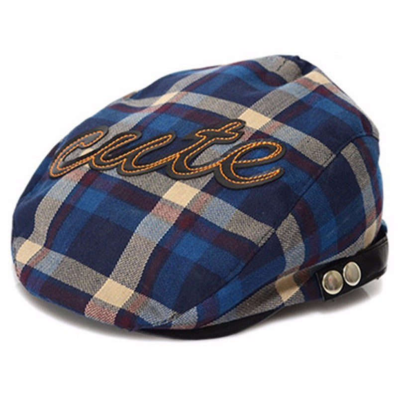 Baby Beret Hat Herringbone Flat Adjustable Cap Comfortable Toddler Sun Cap
