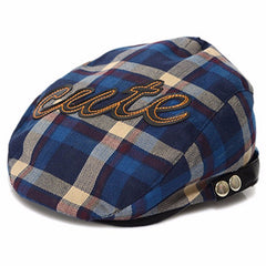 Baby Beret Hat Herringbone Flat Adjustable Cap Comfortable Toddler Sun Cap