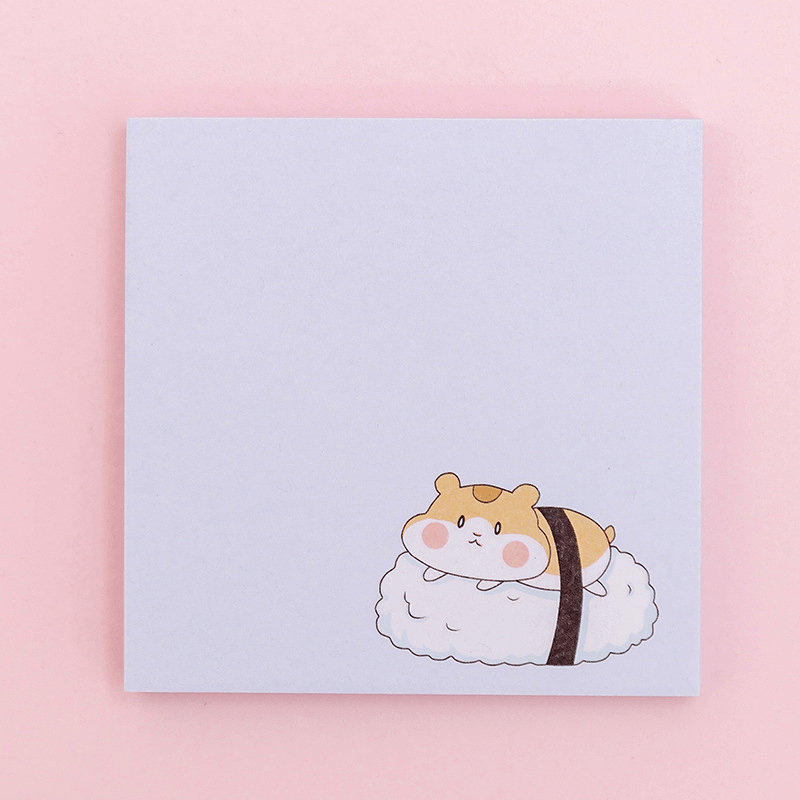 Cartoon Bear Hamster Sticky Notes for Students