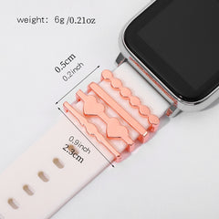4pcs Watch Silicone Decorative Rings Strap Buckles DIY Charms