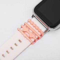 4pcs Watch Silicone Decorative Rings Strap Buckles DIY Charms
