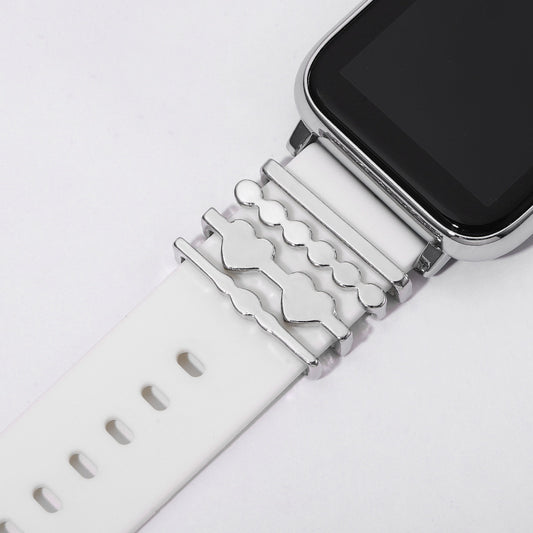 4pcs Watch Silicone Decorative Rings Strap Buckles DIY Charms