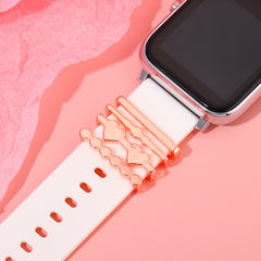 4pcs Watch Silicone Decorative Rings Strap Buckles DIY Charms