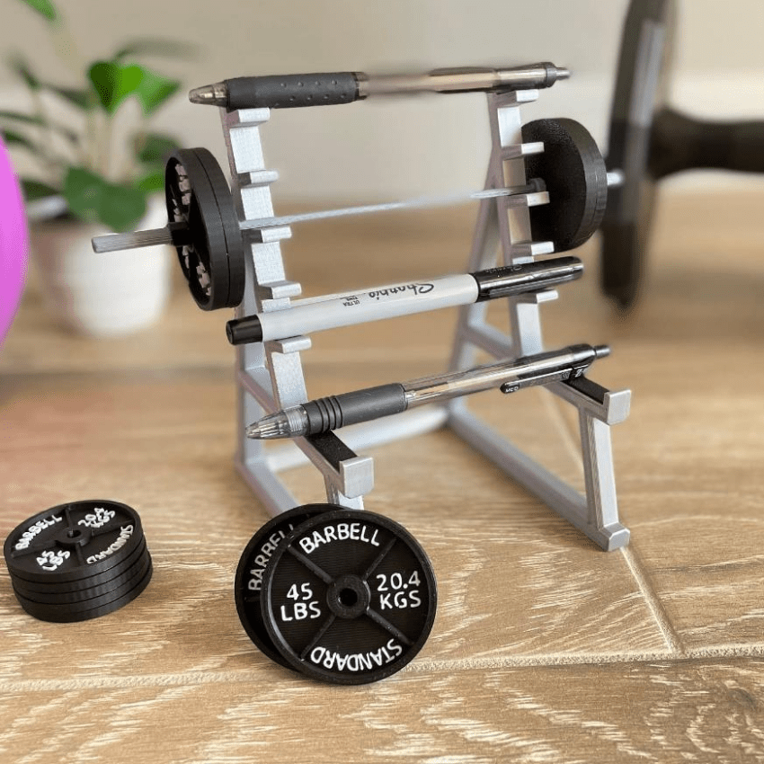 Barbell Pen Holder Squat Rack Pen Holder Fitness Desktop Ornament