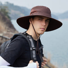 Breathable Mesh Big Brim Fisherman Hat Men's Summer Outdoor Sun Hat