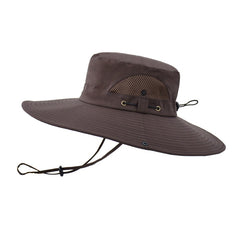 Breathable Mesh Big Brim Fisherman Hat Men's Summer Outdoor Sun Hat