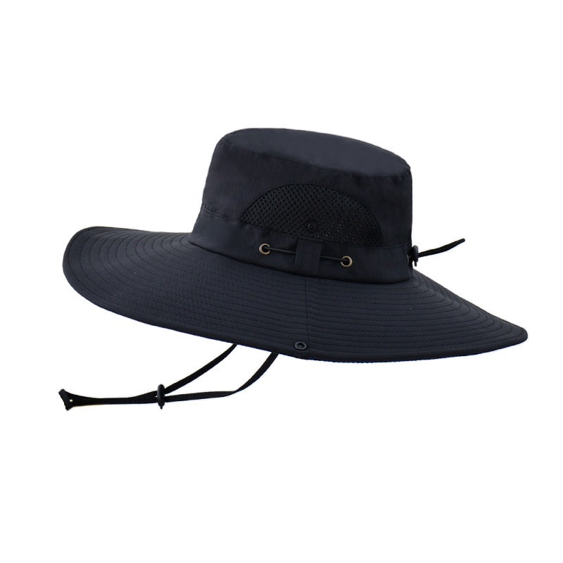 Breathable Mesh Big Brim Fisherman Hat Men's Summer Outdoor Sun Hat