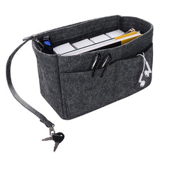 Felt Insert Bag Portable Storage Pouch With Pockets