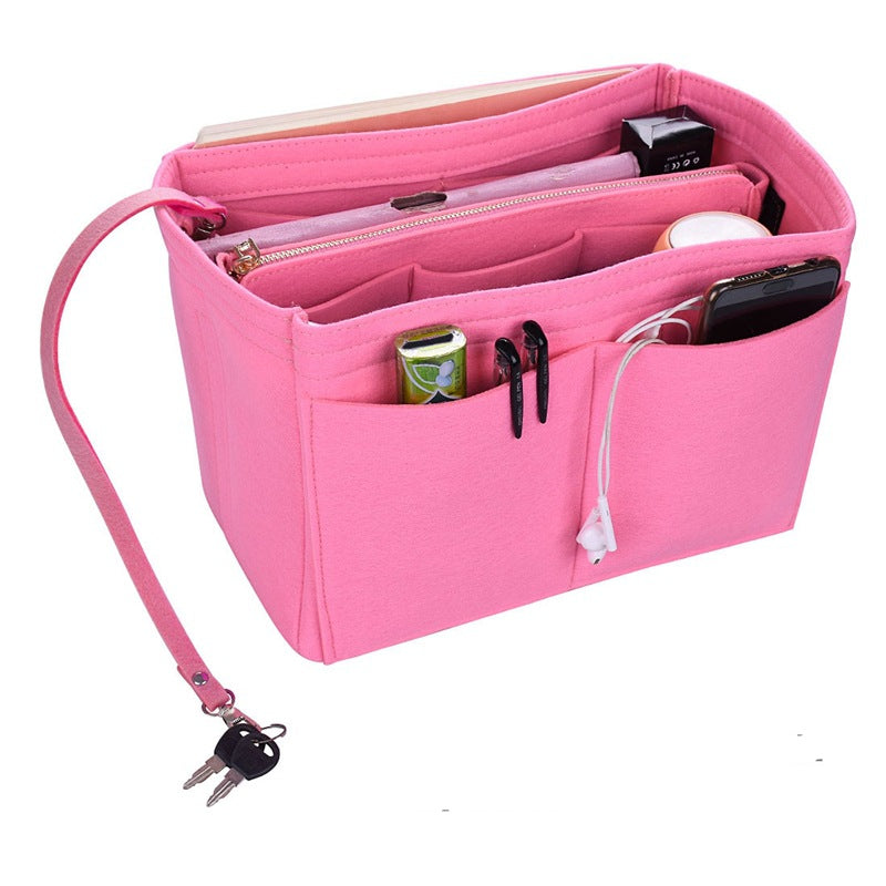 Felt Insert Bag Portable Storage Pouch With Pockets