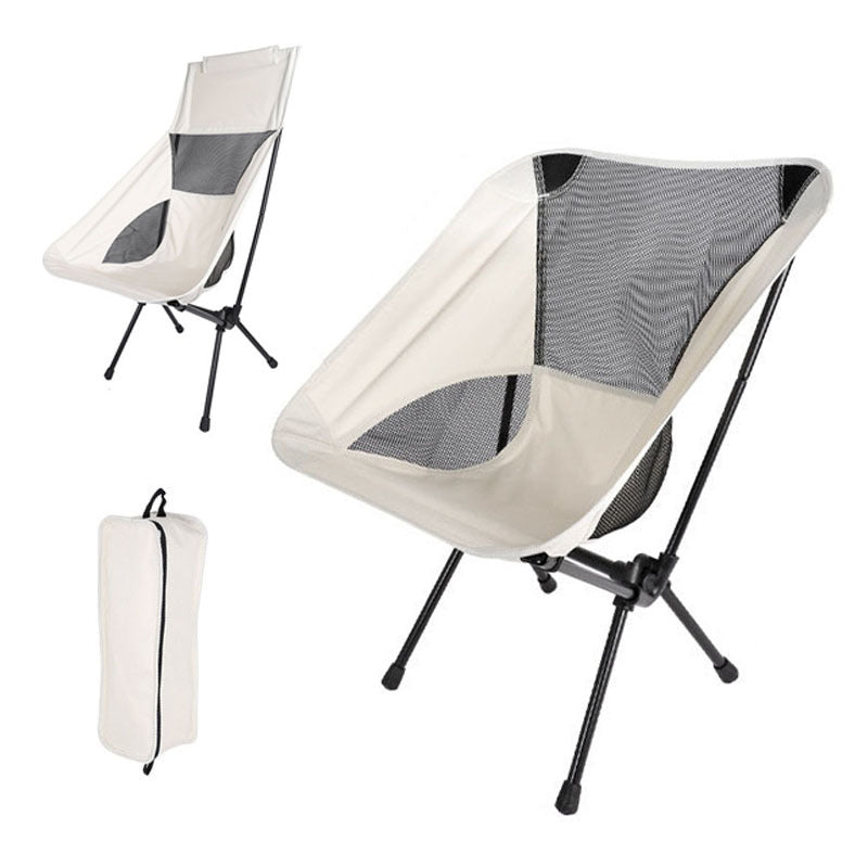 Portable Moon Chair Lightweight Armchair Camping Fishing Beach Picnic Art Painti