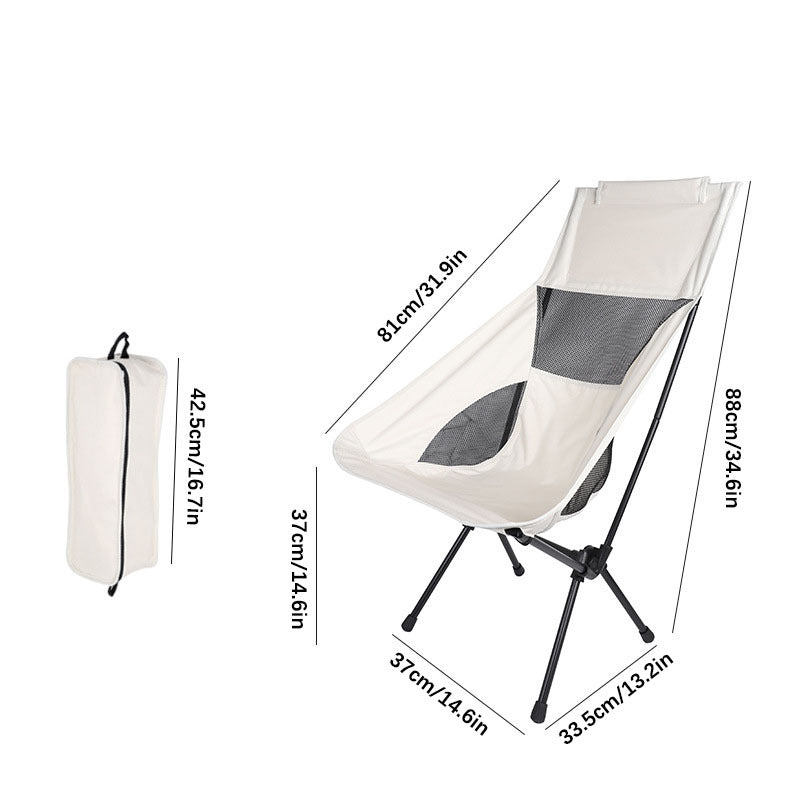 Portable Moon Chair Lightweight Armchair Camping Fishing Beach Picnic Art Painti
