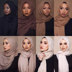 Crinkle Bubble Plain Shawl Sunproof Windproof Large Turban