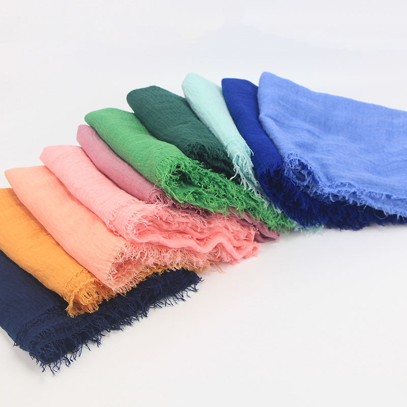 Solid Crinkle Bubble Plain Large Headband Casual Sunproof Windproof Outdoor Turb
