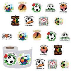 500pcs Football Stickers 2.54cm Labels 10 Patterns Pack Waterproof Vinyl Sticker