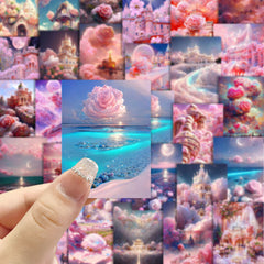 55pcs Pink Flower DIY Washi Scrapbooking Stickers Crafting & Stationery