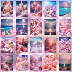 55pcs Pink Flower DIY Washi Scrapbooking Stickers Crafting & Stationery