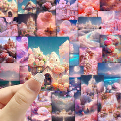 55pcs Pink Flower DIY Washi Scrapbooking Stickers Crafting & Stationery