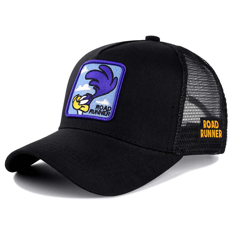 Duck Pattern Baseball Cap with Embroidered ROAD RUNNER Letter