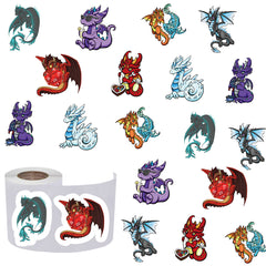 500pcs Dragon Stickers Pack - Animals Cartoon Decals - Waterproof Vinyl Sticker
