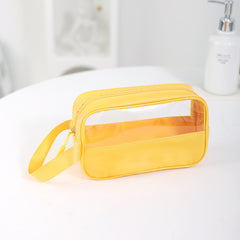 Clear Makeup Bag With Handle PVC Toiletry Organizer Carry Pouch