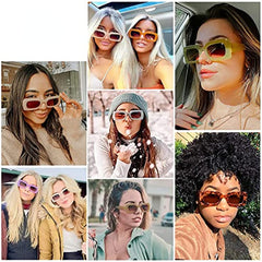 Y2K Rectangle Sunglasses Retro 90s UV400 Sun Shades