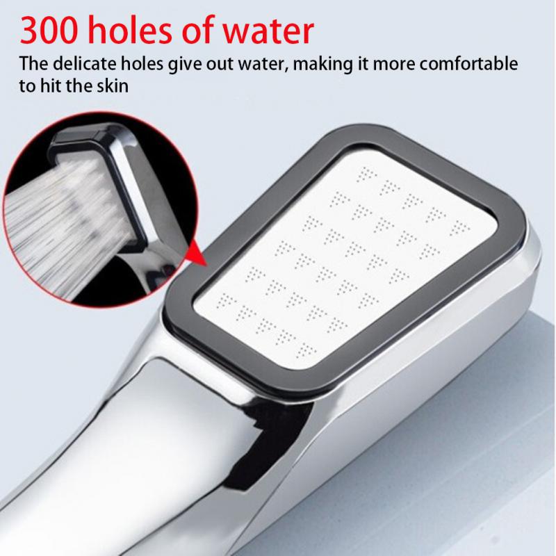 High Pressure Shower Head 300 Holes Water Saving Rainfall Shower with 1.5m Hose