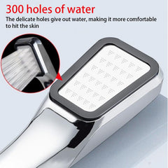 High Pressure Shower Head 300 Holes Water Saving Rainfall Shower with 1.5m Hose