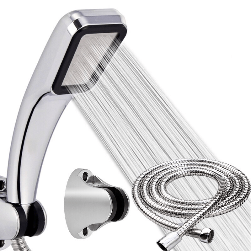 High Pressure Shower Head 300 Holes Water Saving Rainfall Shower with 1.5m Hose