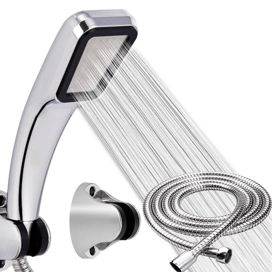 High Pressure Shower Head 300 Holes Water Saving Rainfall Shower with 1.5m Hose