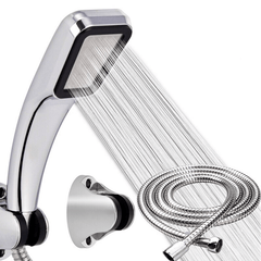 High Pressure Shower Head 300 Holes Water Saving Rainfall Shower with 1.5m Hose