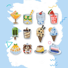 4pc Cake Juice Ice Cream Iron On Patches Sew On Embroidered Applique