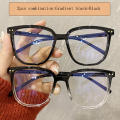 2pcs Square Clear Lens Light Blocking Glasses for Men Women
