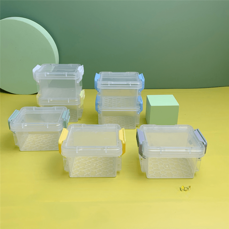 6pcs Small Storage Case Mini Plastic Container Colorful Bead Storage Box