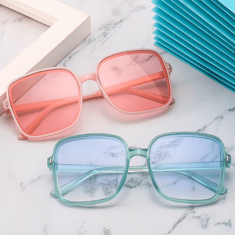 Large Square Sunglasses Jelly UV400 Sun Shades Glasses