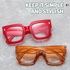 Light Blocking Glasses Square Clear Lens Jelly Frame