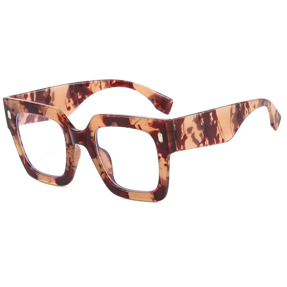 Light Blocking Glasses Square Clear Lens Jelly Frame