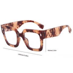 Light Blocking Glasses Square Clear Lens Jelly Frame