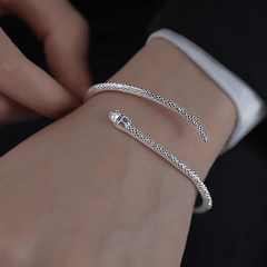 Silver Snake Bangle Gothic Adjustable Bangle