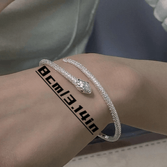 Silver Snake Bangle Gothic Adjustable Bangle