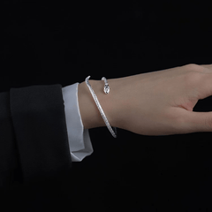 Silver Snake Bangle Gothic Adjustable Bangle
