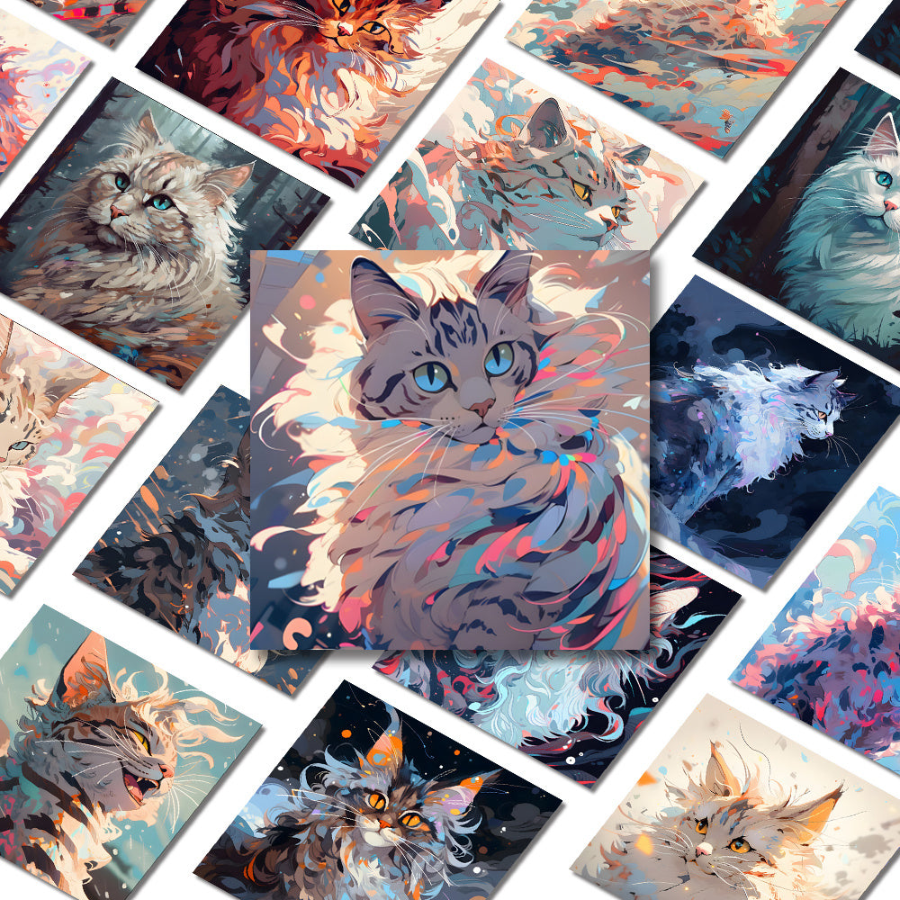 54pcs Little Cat Materials Album Stickers Diy Washi Scrapbooking Stickers