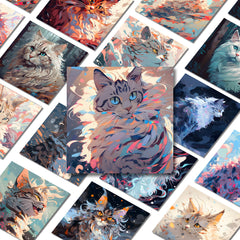 54pcs Little Cat Materials Album Stickers Diy Washi Scrapbooking Stickers