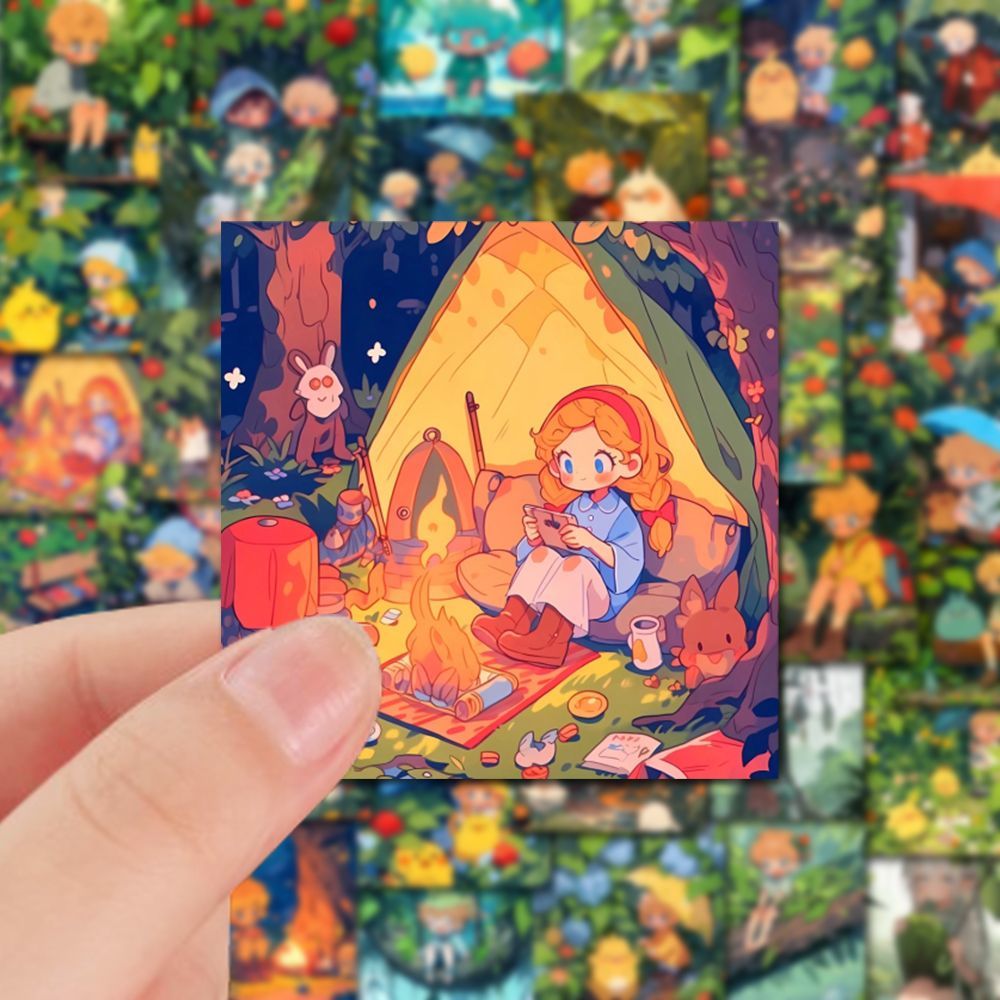 48pcs Outdoor Adventure Album Stickers Crafting Fun for Kids and Adults