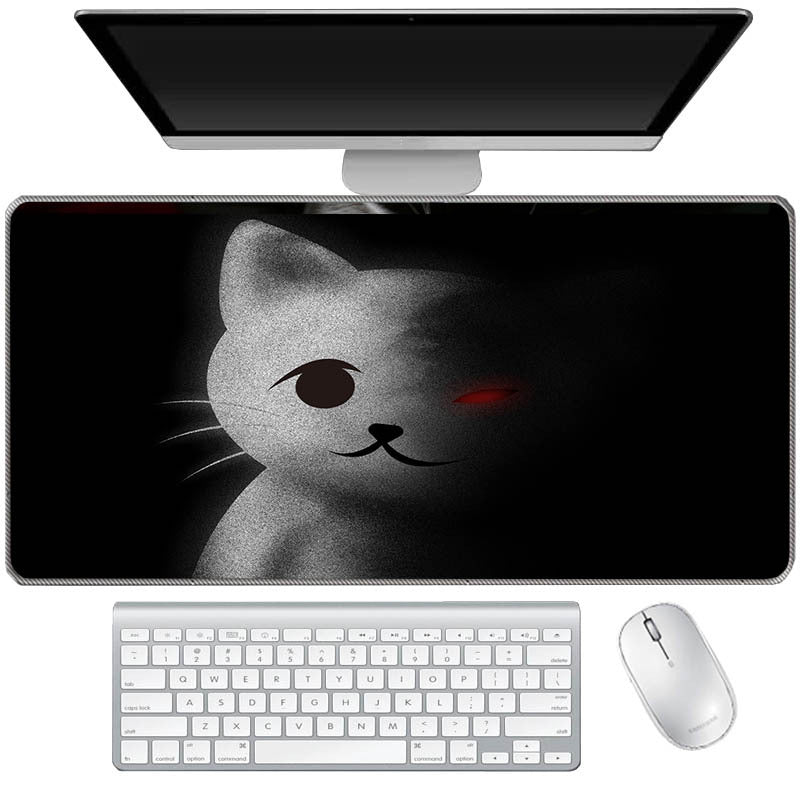 Cat Pattern Non slip Mouse Pad Extra long Desk Pad For Office