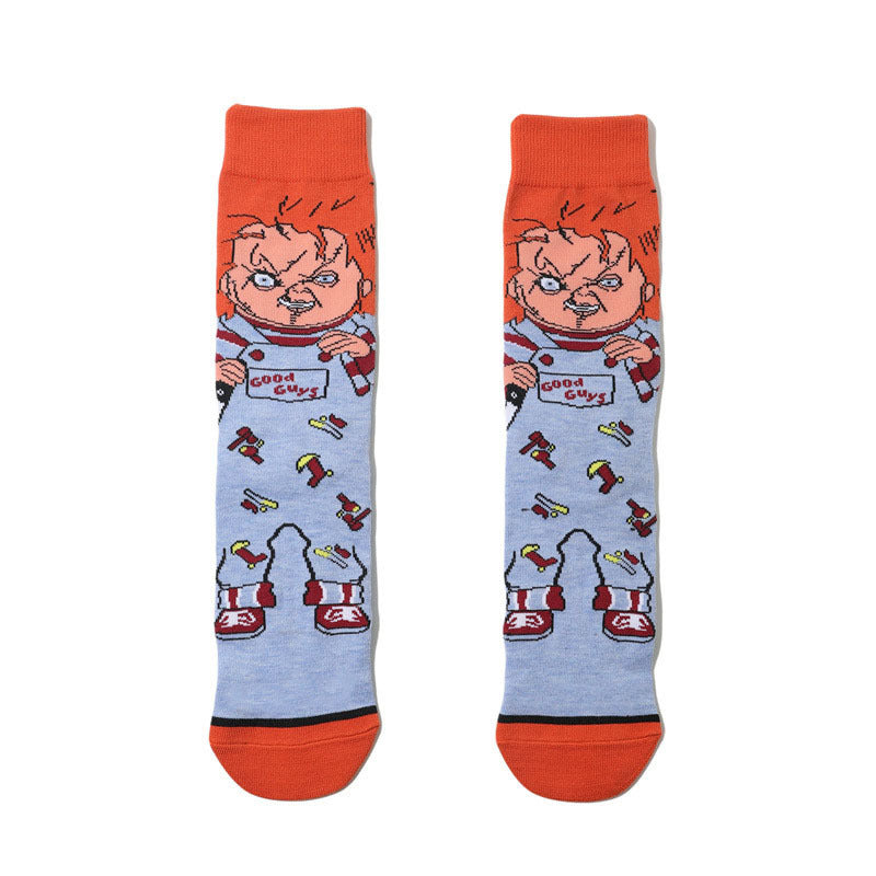 10 Pairs Kids Cartoon Anime Socks Cotton Crew Skateboard Funny Novelty Socks