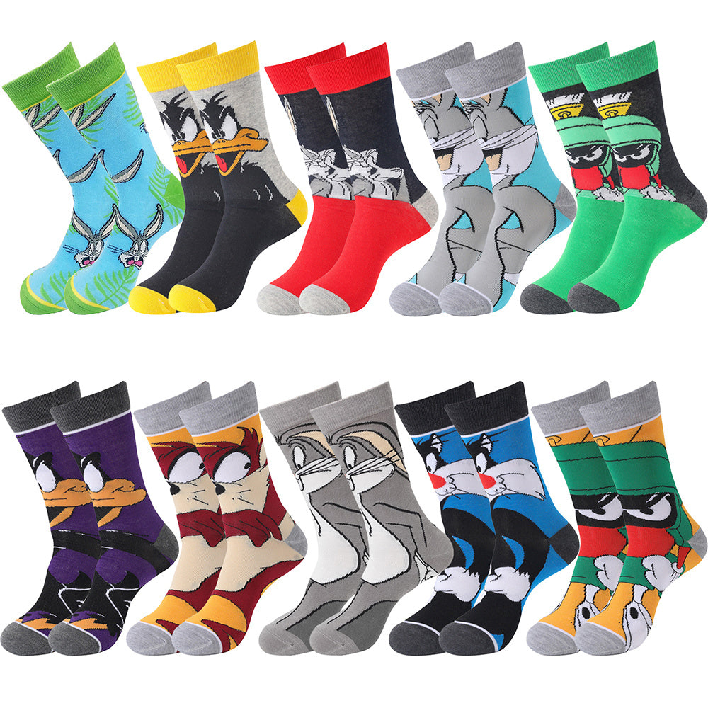 10 Pairs Kids Cartoon Anime Crew Socks