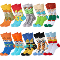 10 Pairs Boys Kids Cartoon Anime Socks Novelty Funny Happy Crew Socks
