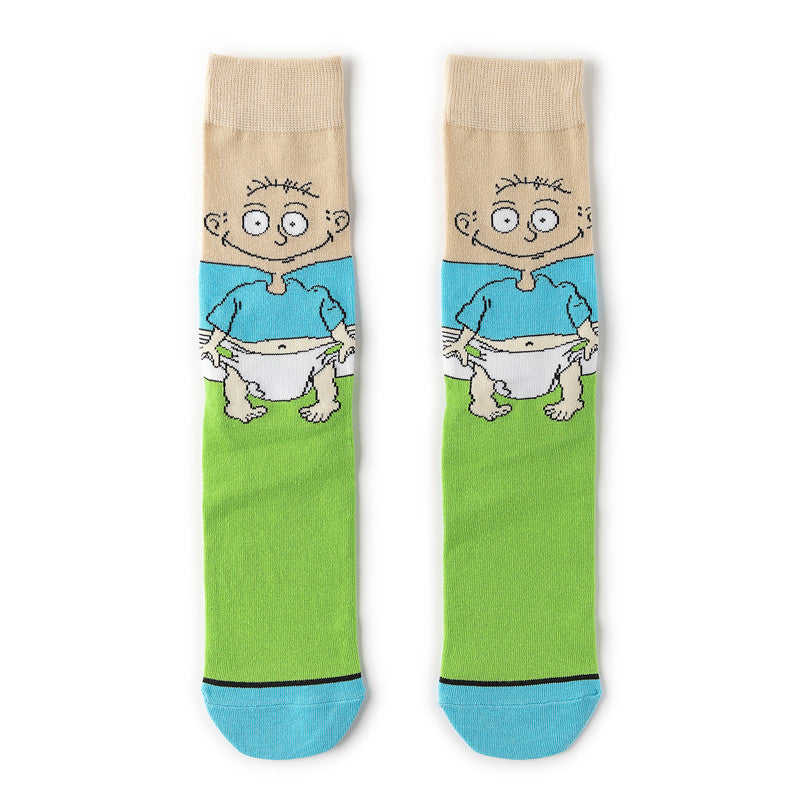10 Pairs Boys Kids Cartoon Anime Socks Novelty Funny Happy Crew Socks